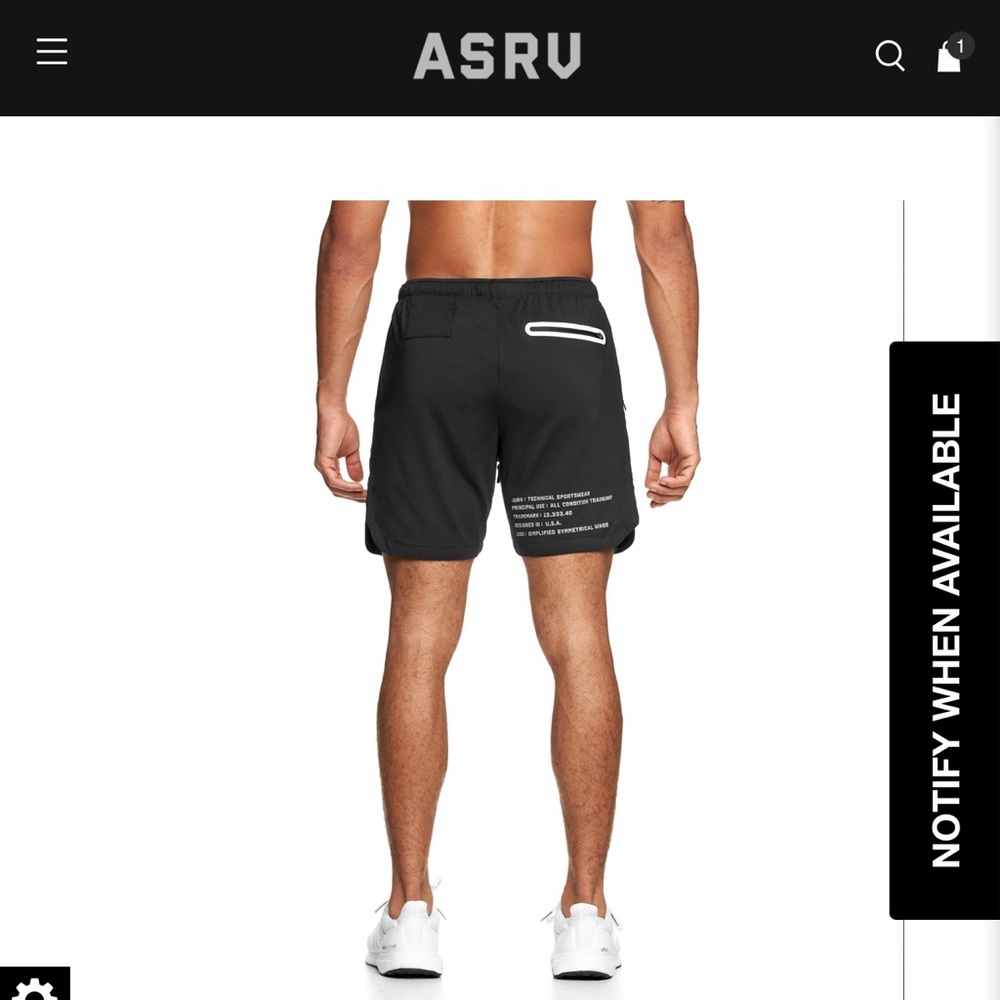 ASRV Silver-Lite® 7” Liner Short - Black - NWT